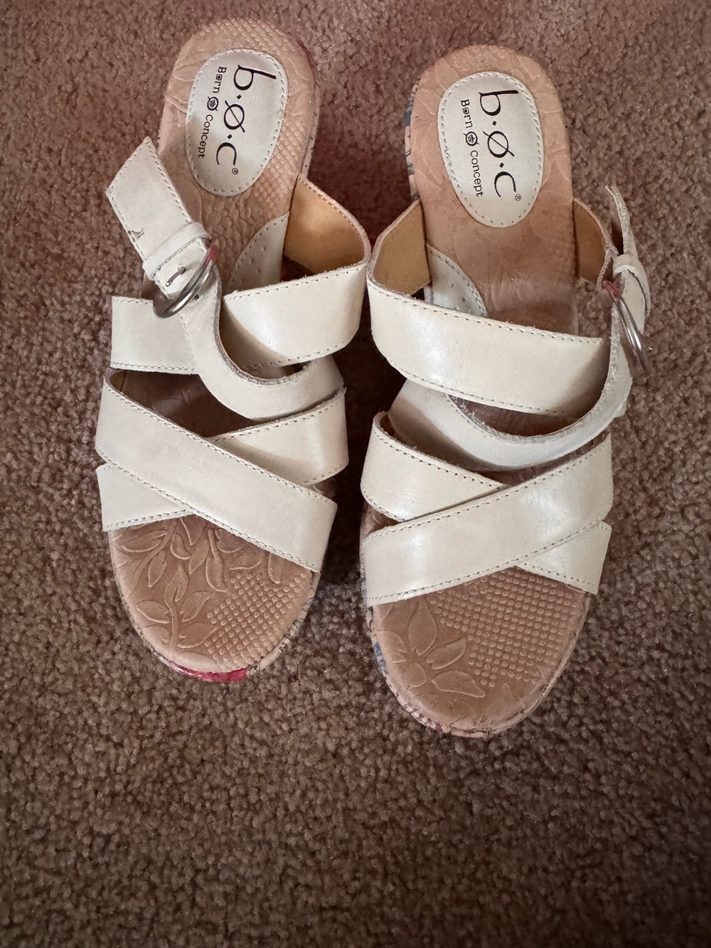 b.o.c. Cream Strappy Sandals